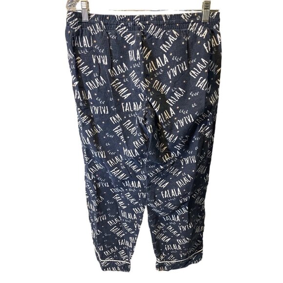 Gap Body Navy Blue Elastic Waist Holiday Pajama Pants Sz M - Picture 2 of 5